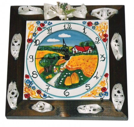 Orologio in ceramica - legno